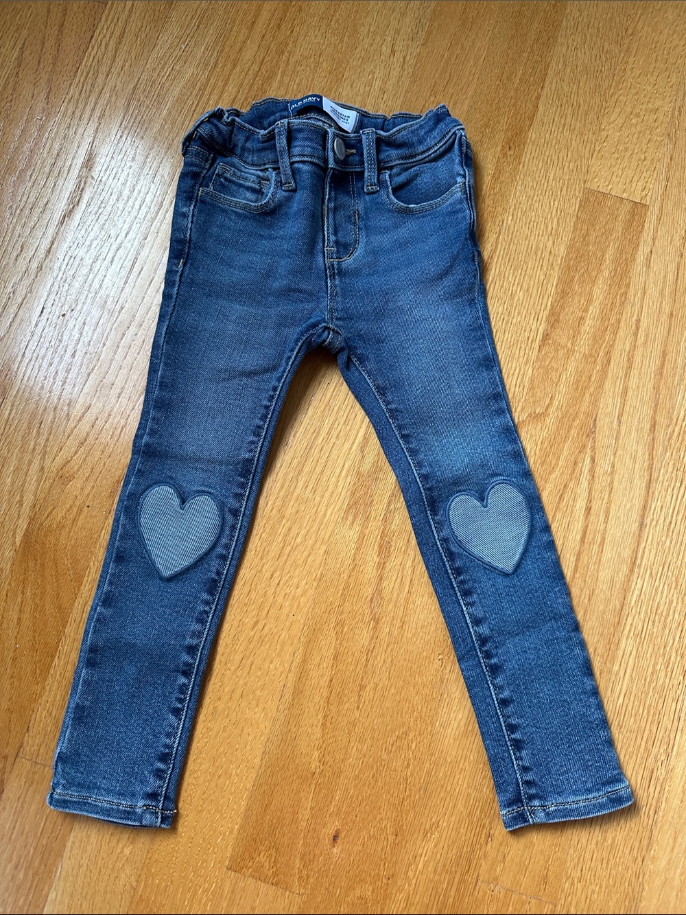 Old Navy Dark Blue Denim Jeans with Heart Knee Patches